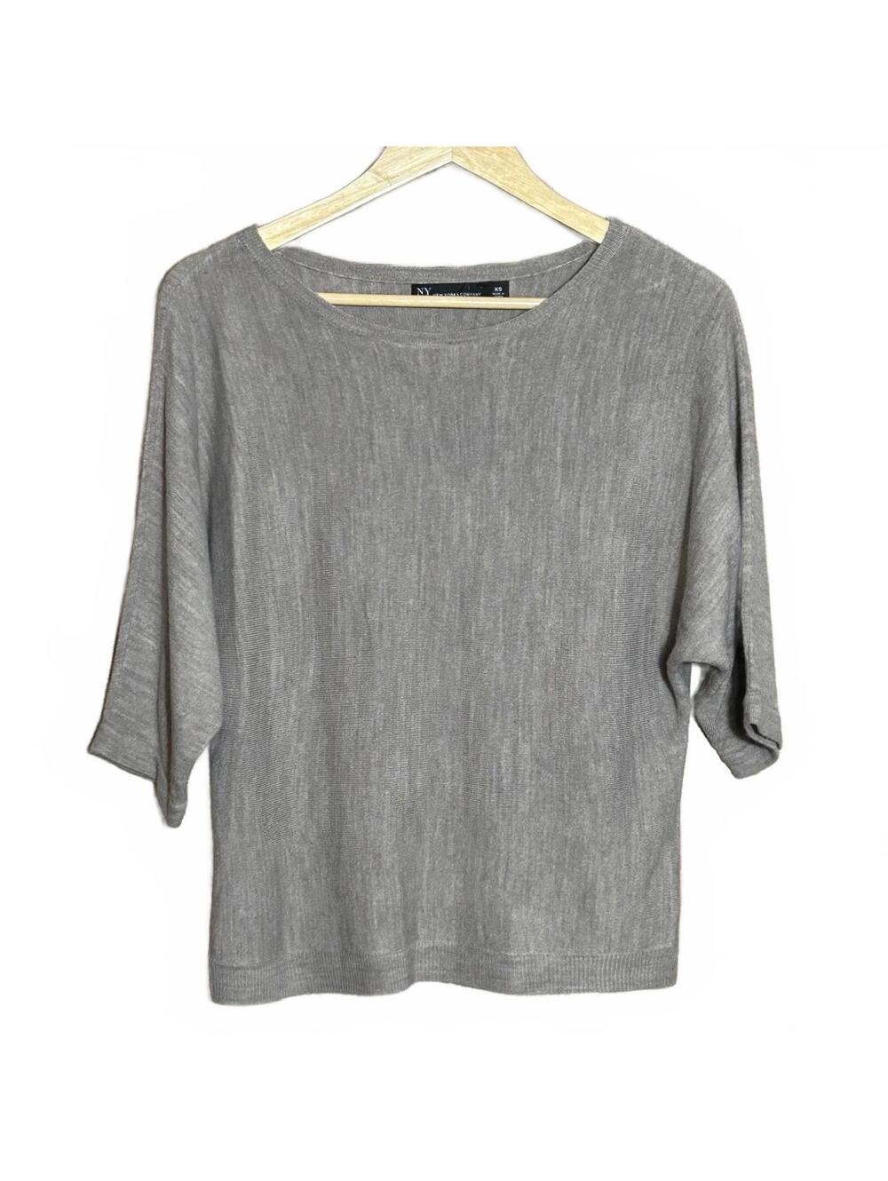 NY & Co Womens Tan Knit Top Size XS 3/4 Dolman Sleeve Career
